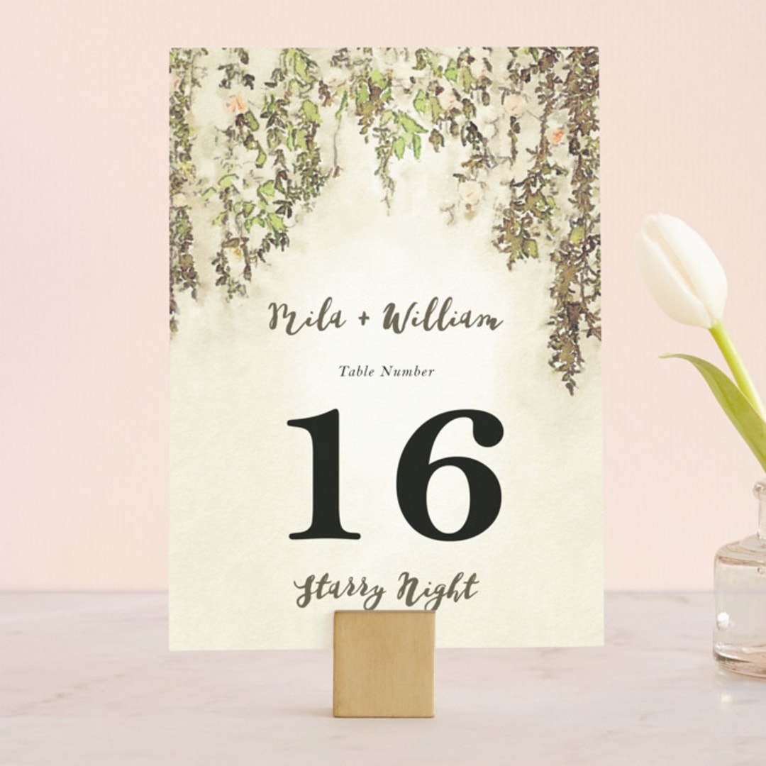 "English Countryside" - Table Numbers in Moss by Design Lotus - Front
