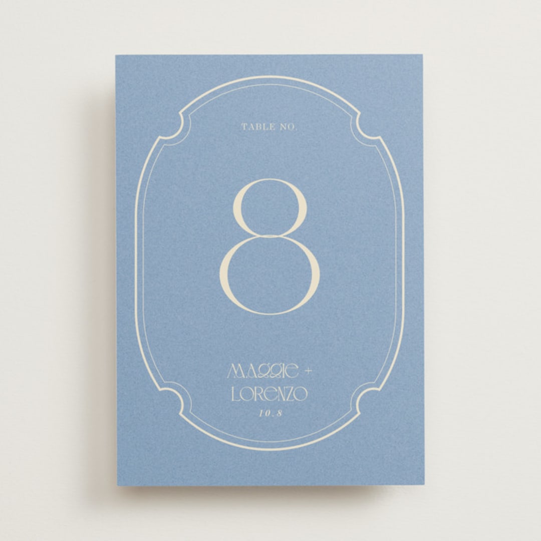 "Flora Arch" - Table Numbers in Cerulean by Baumbirdy - Front