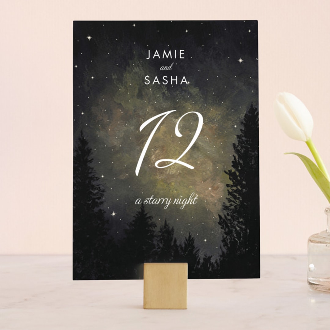 "Starry, Starry Night" - Table Numbers in Shadow by Elly - Front