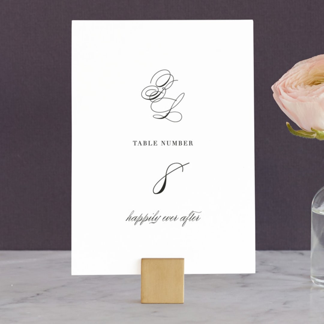 "One and Only" - Table Numbers in Classic Bride by Design Lotus - Front