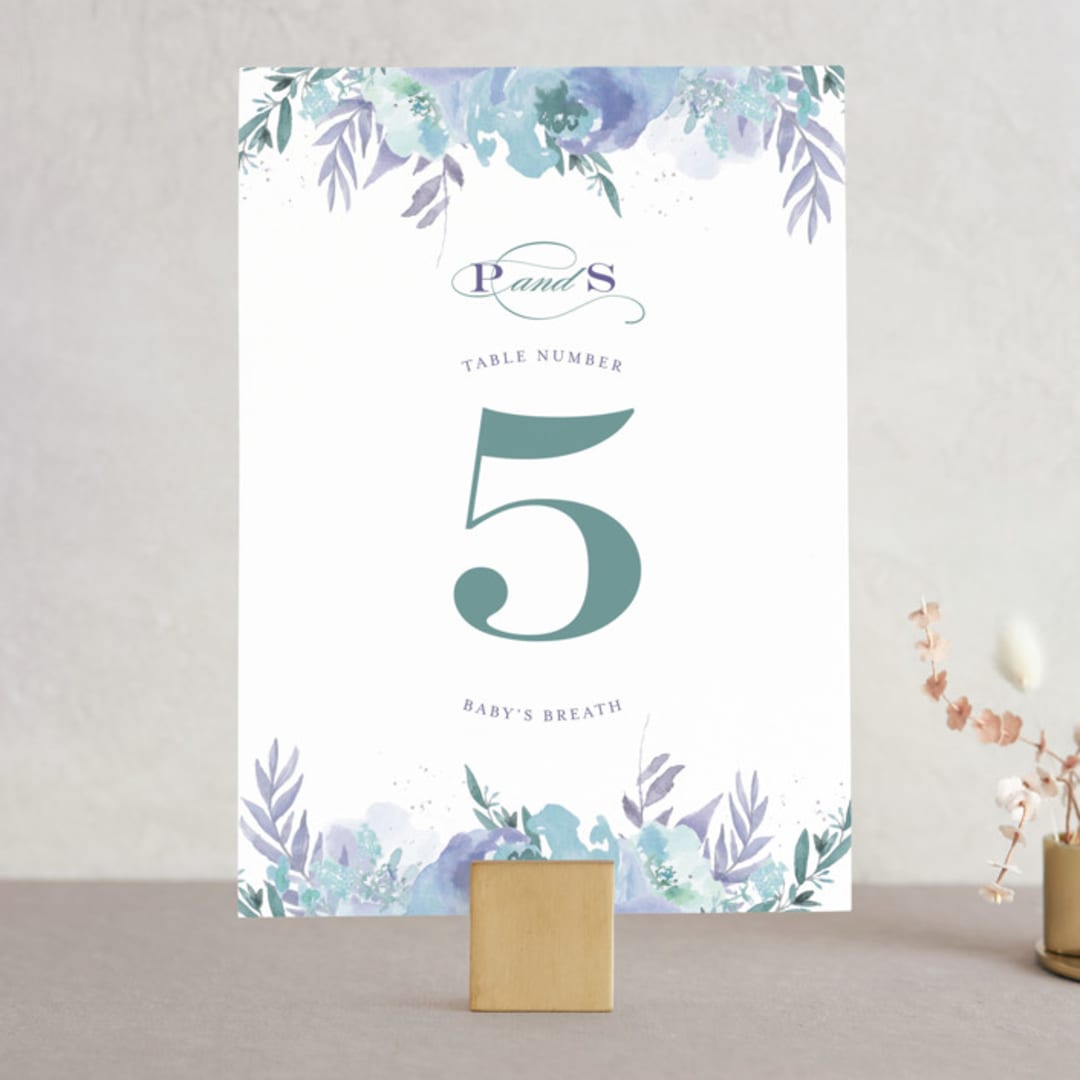 "Big Blooms" - Table Numbers in Dew by Grace Kreinbrink - Front