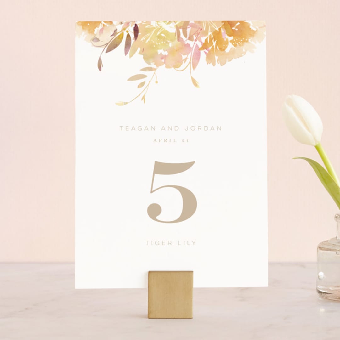 "garden" - Table Numbers in Peach by Lori Wemple - Front