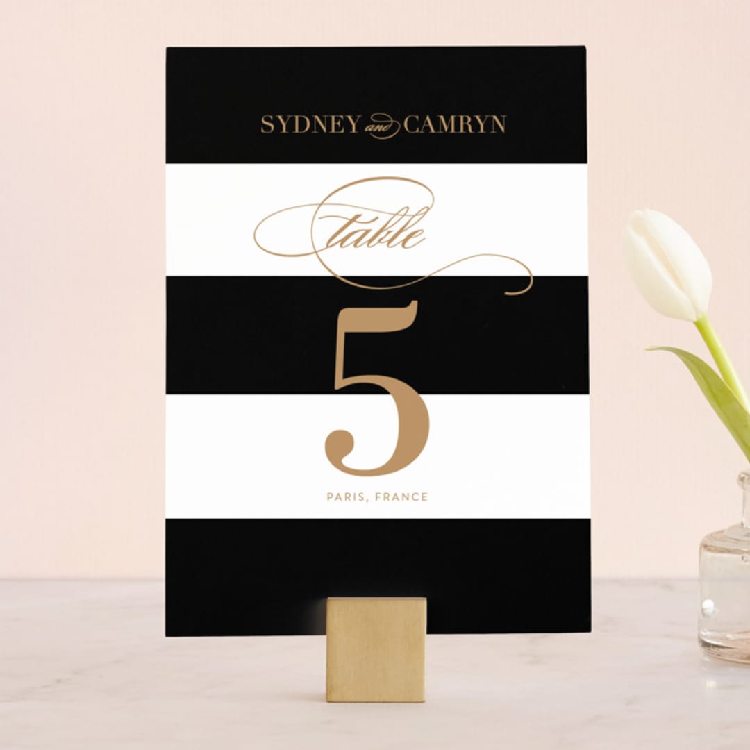 "Fashion District" - Table Numbers in Black Tie by Jill Means - Front