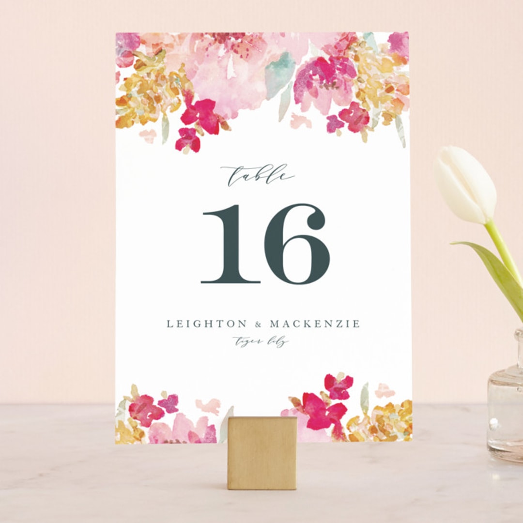 "Spring Garden" - Table Numbers in Petal by Grace Kreinbrink - Front