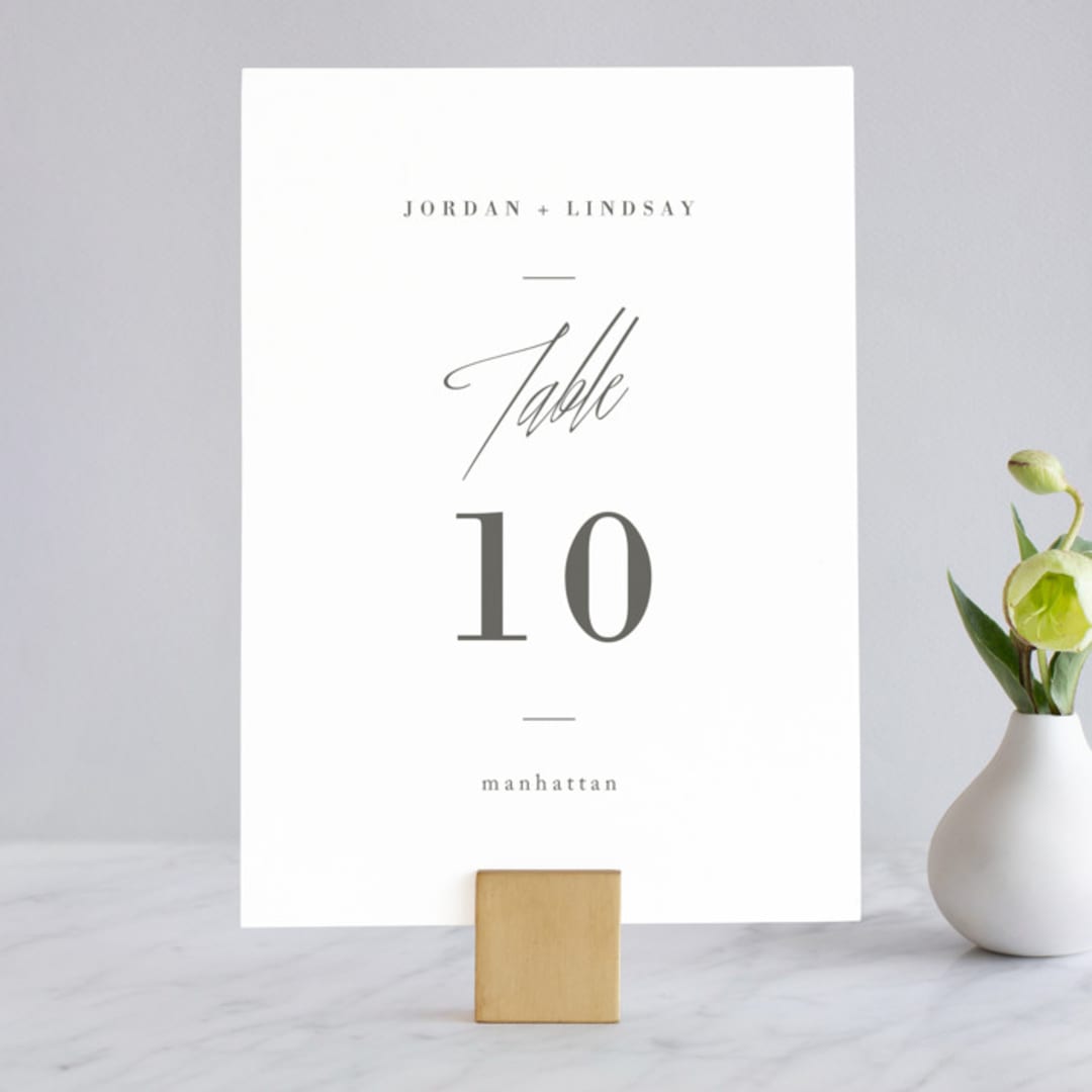 "Stacked date" - Table Numbers in Cotton by Amy Kross - Front