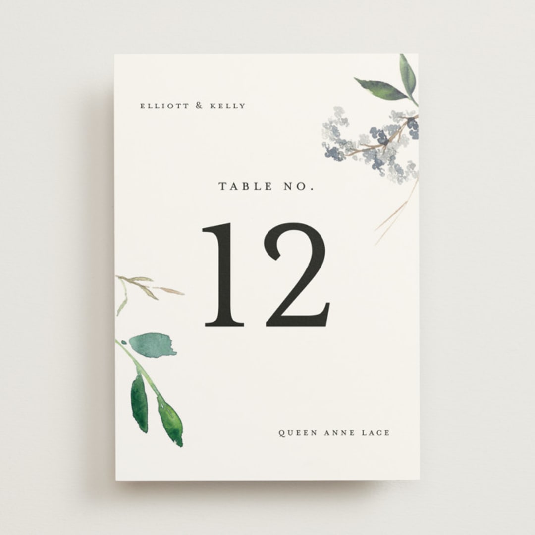 "Spring Wildflowers" - Table Numbers in Pink Floral by Mere Paper - Front