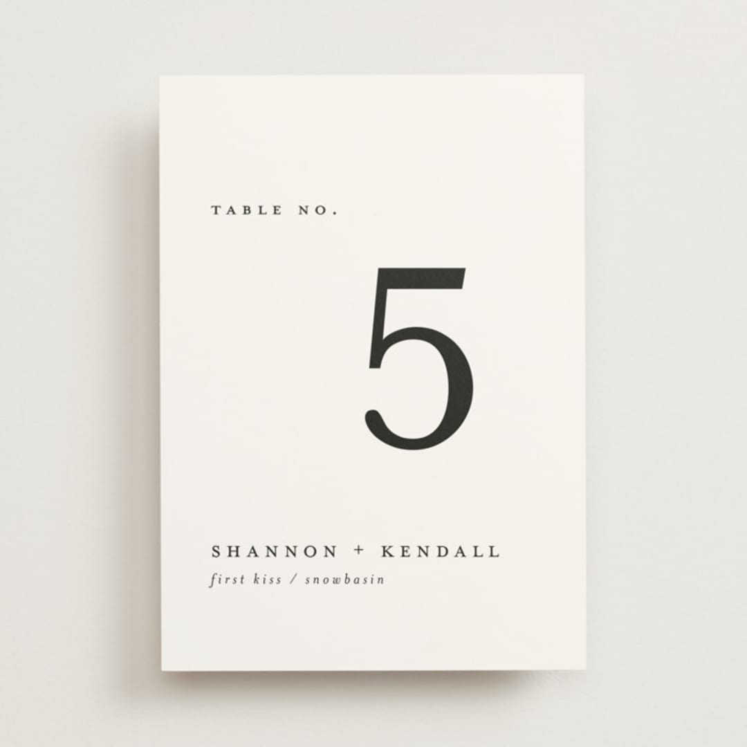 "Sketched Mountains" - Table Numbers in Snow by Mere Paper - Front