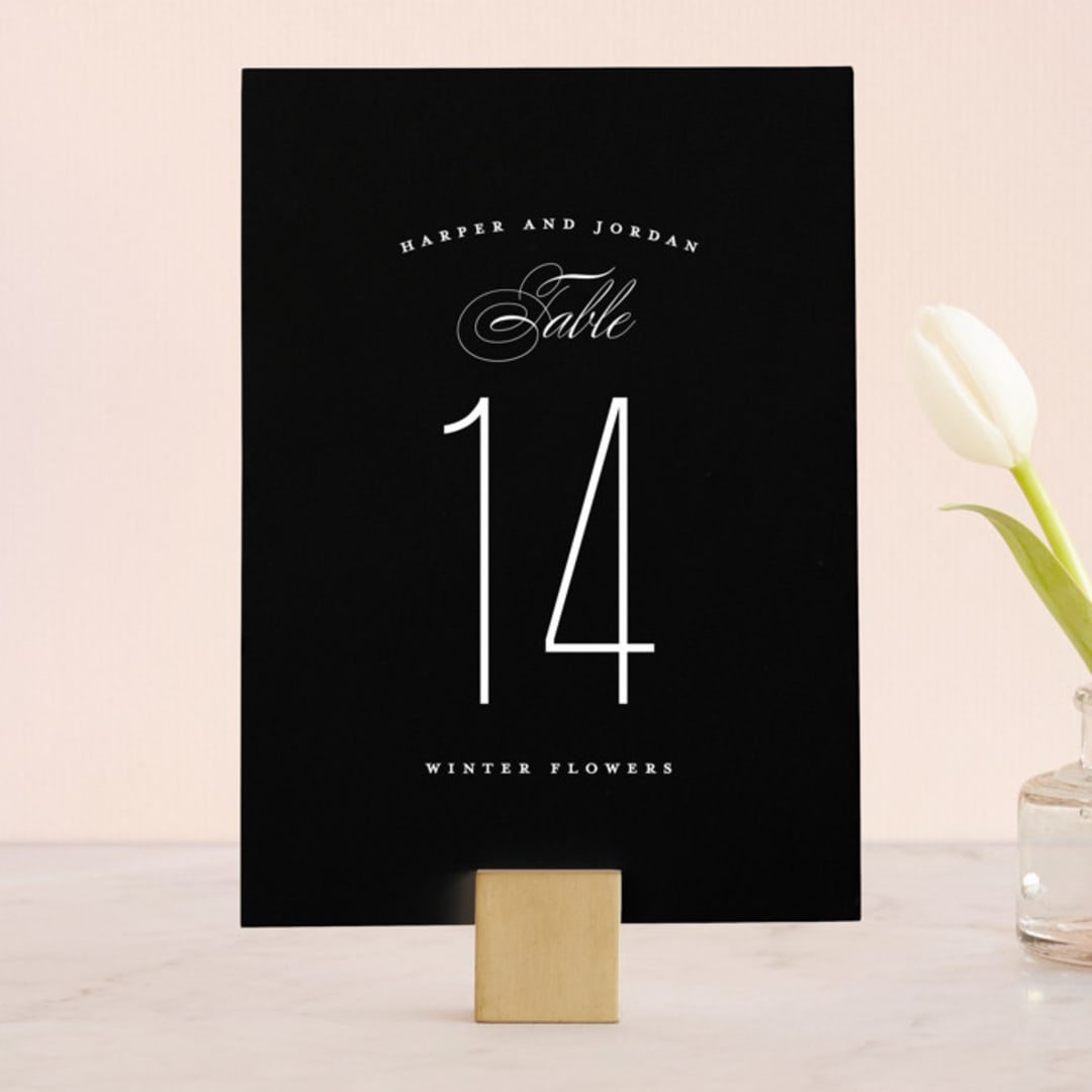"Scripted Ampersand" - Table Numbers in Classic by Roxy Cervantes - Front