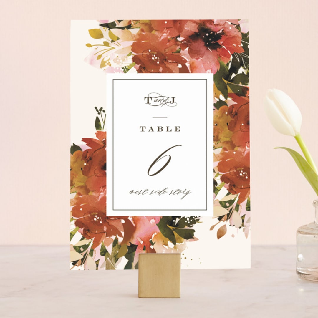 "Eden" - Table Numbers in Poinsettia by Lori Wemple - Front