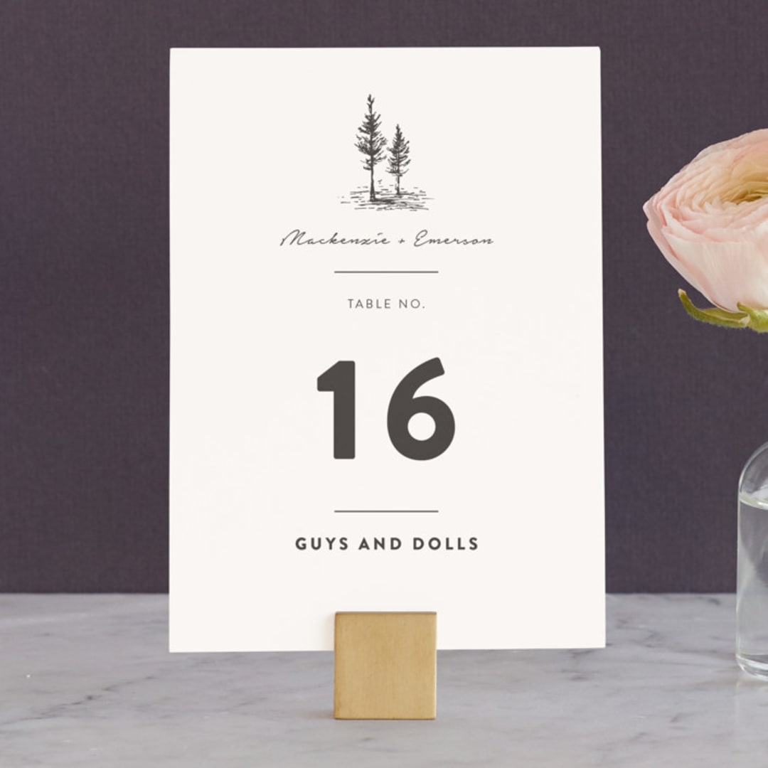 "Mountains" - Table Numbers in Ivory by Anastasia Makarova - Front