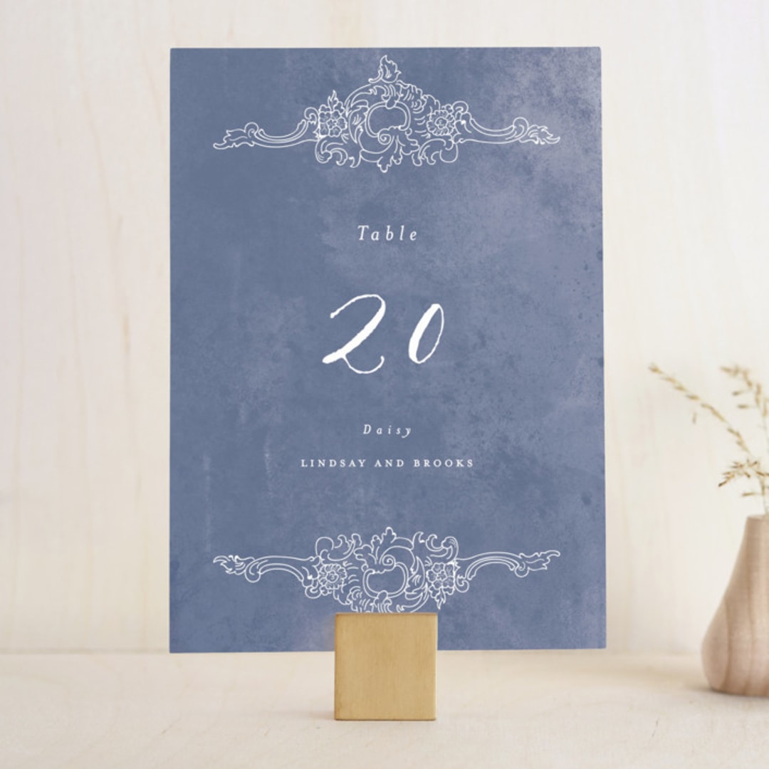 "Ornate" - Table Numbers in Indigo by Nazia Hyder - Front