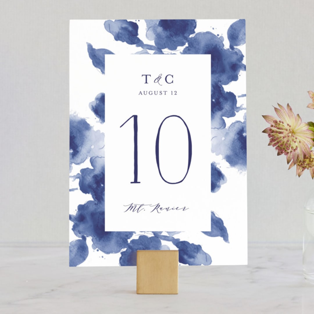 "Cornflower Wedding" - Table Numbers in Periwinkle by Chris Griffith - Front