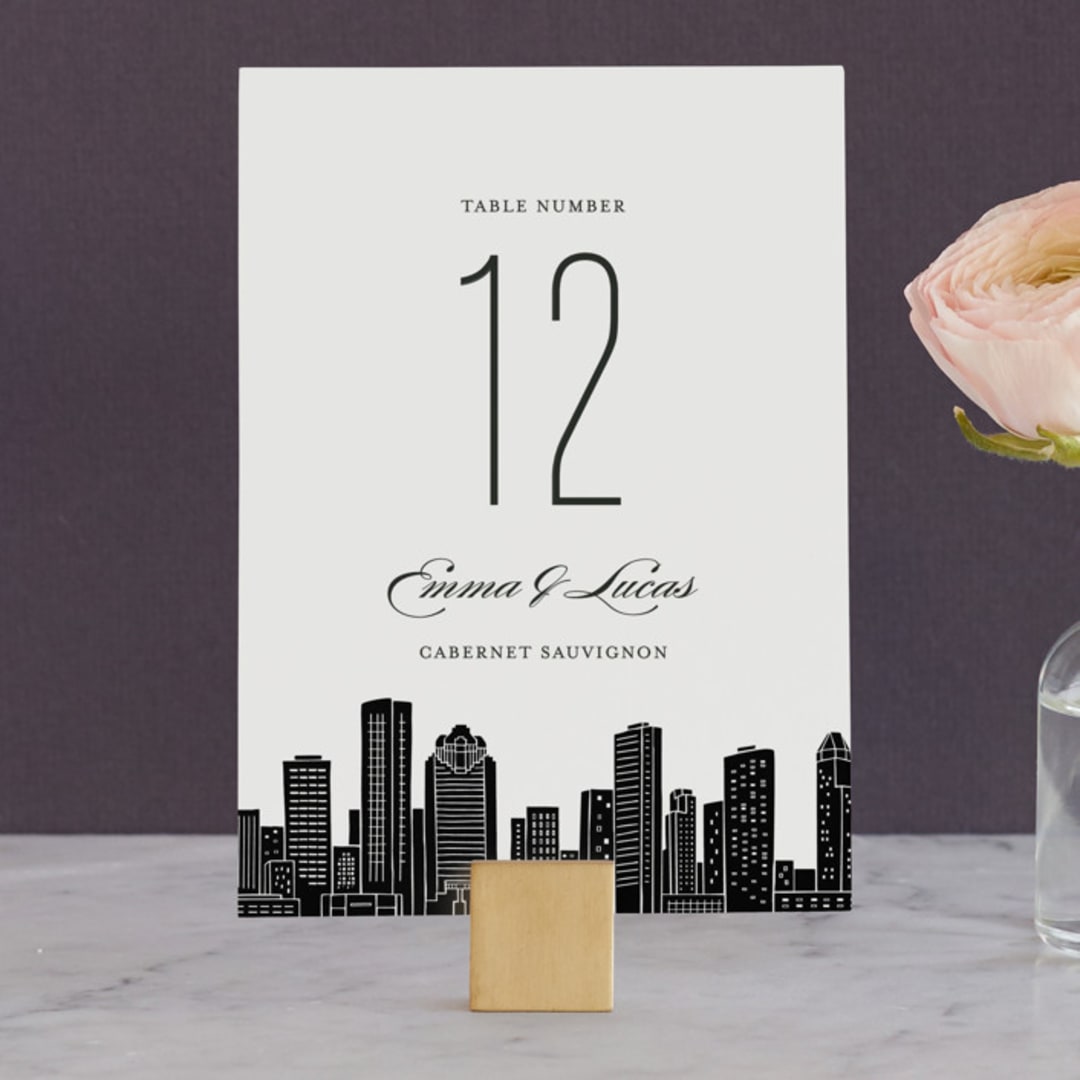 "Big City - Houston" - Table Numbers in Light Taupe by Hooray Creative - Front
