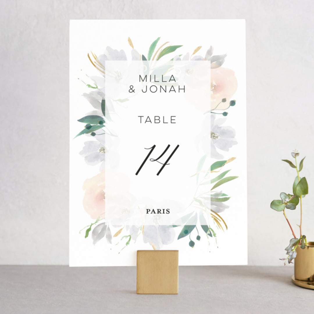 "Grande Botanique" - Table Numbers in Mist by Bonjour Paper - Front