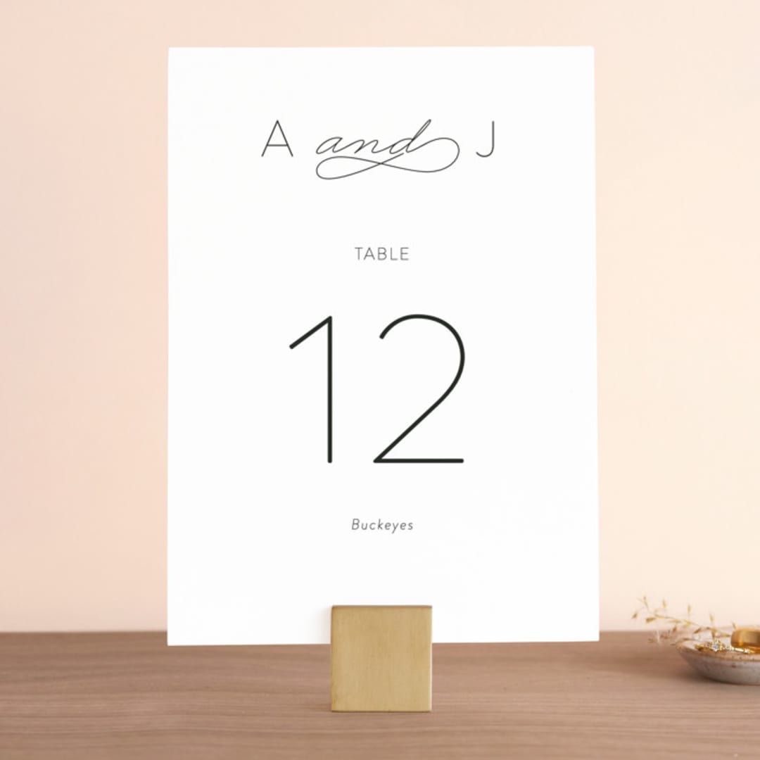 "Forever And" - Table Numbers in Black Tie by Kim Dietrich Elam - Front