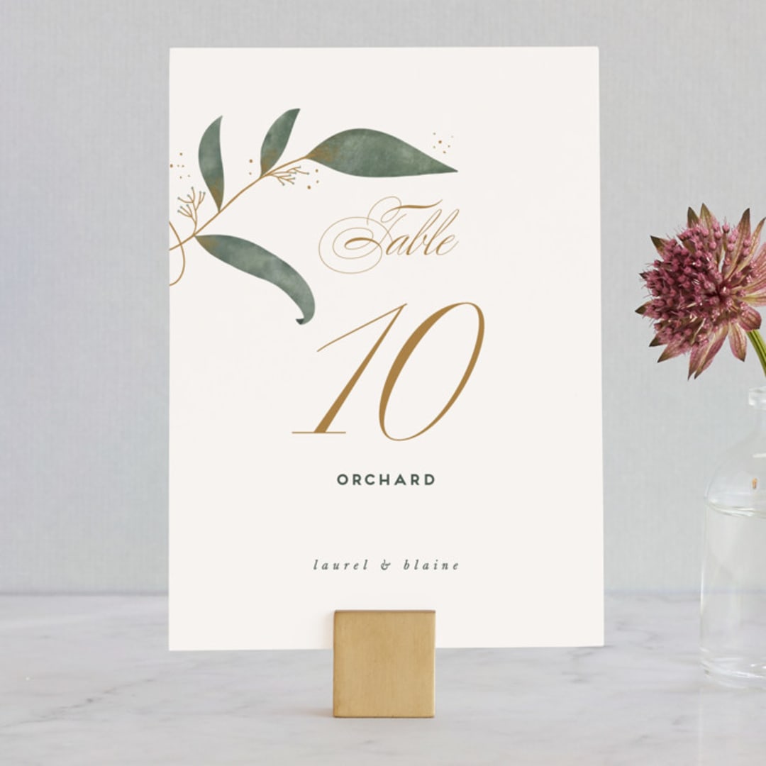 "Love Grows" - Table Numbers in Leaf by Leah Bisch - Front
