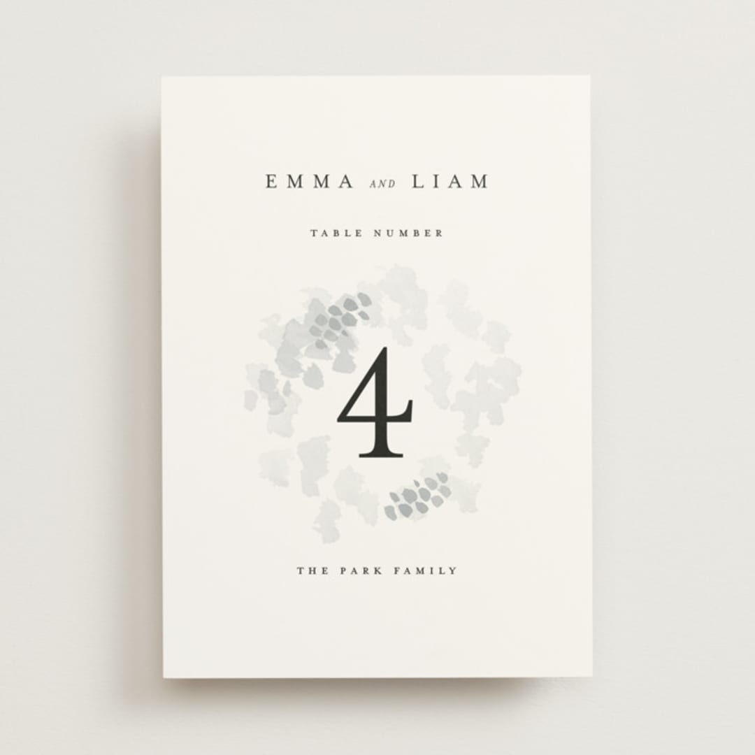 "A Thousand Years" - Table Numbers in Classic White by Design Lotus - Front