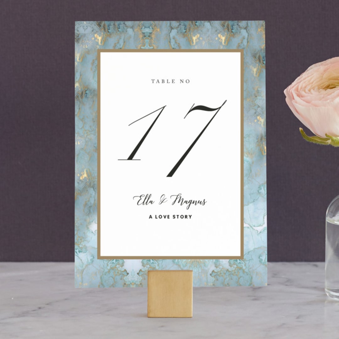 "Something Blue" - Table Numbers in Aqua by Benita Crandall - Front