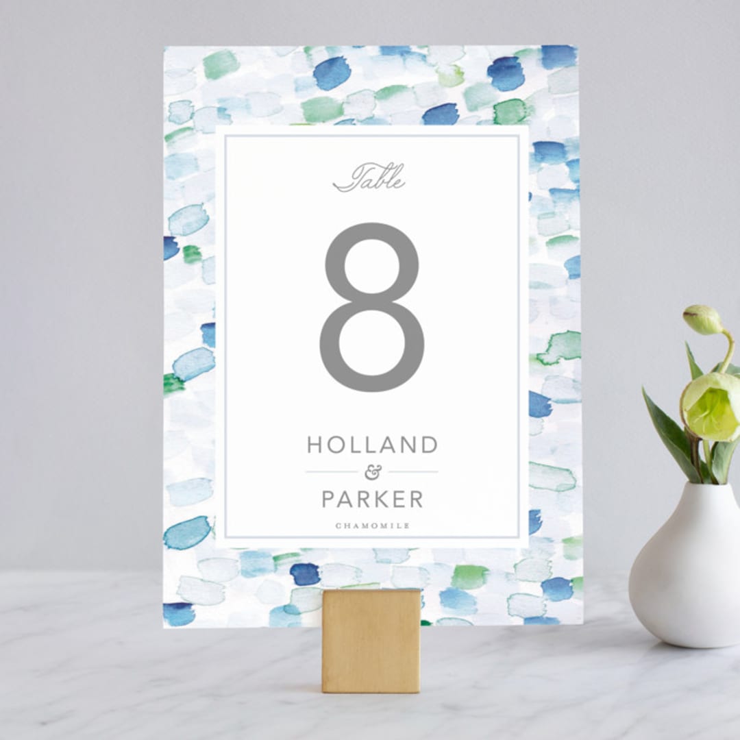 "Sea Glass" - Table Numbers in Ocean by Hudson meet Rose - Front