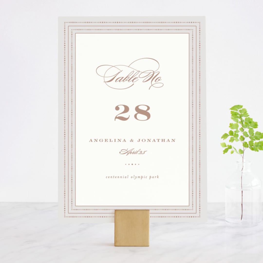 "Simply Grand" - Table Numbers in Dove by Hooray Creative - Front