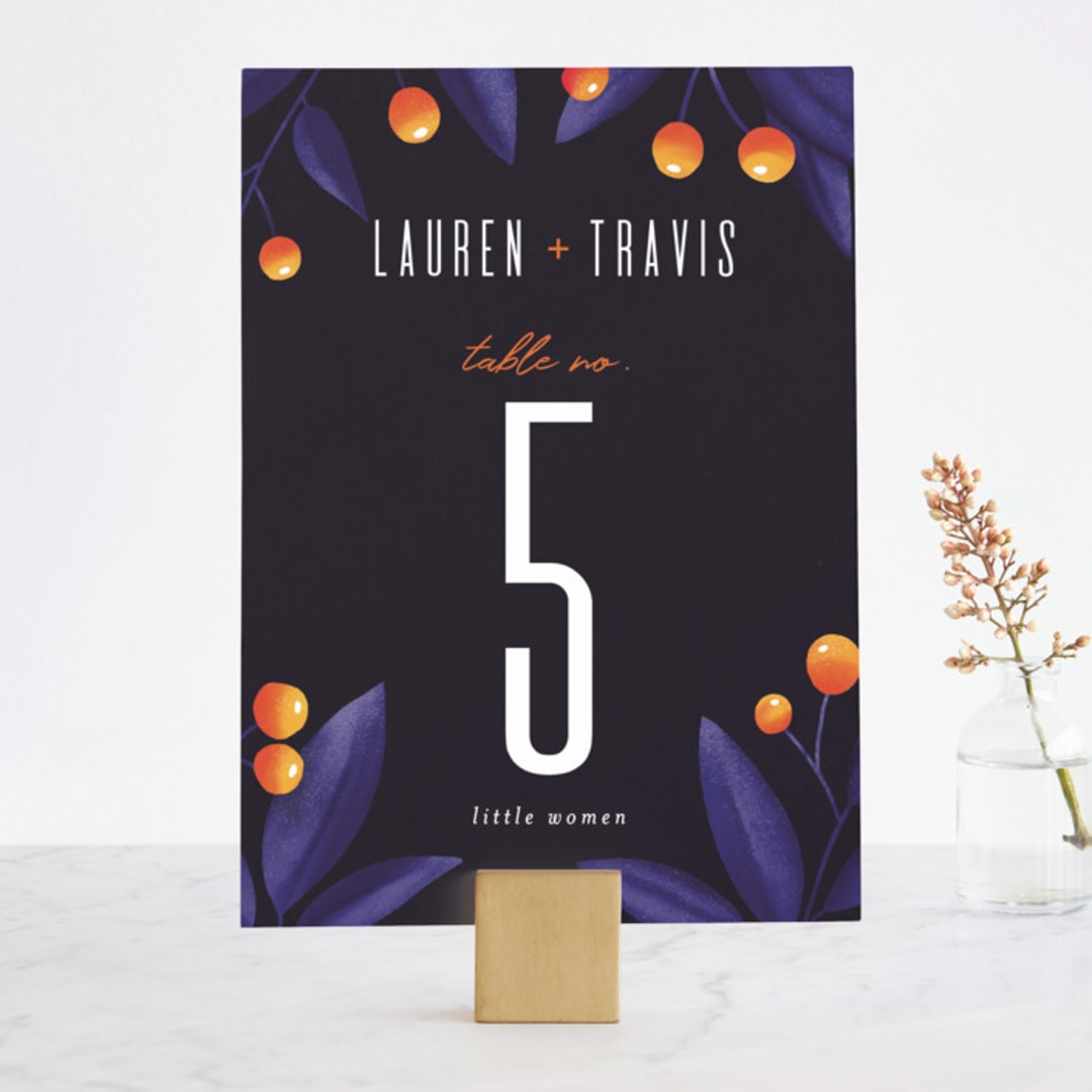 "Fire and Ice" - Table Numbers in Fire by Jessica Corliss - Front