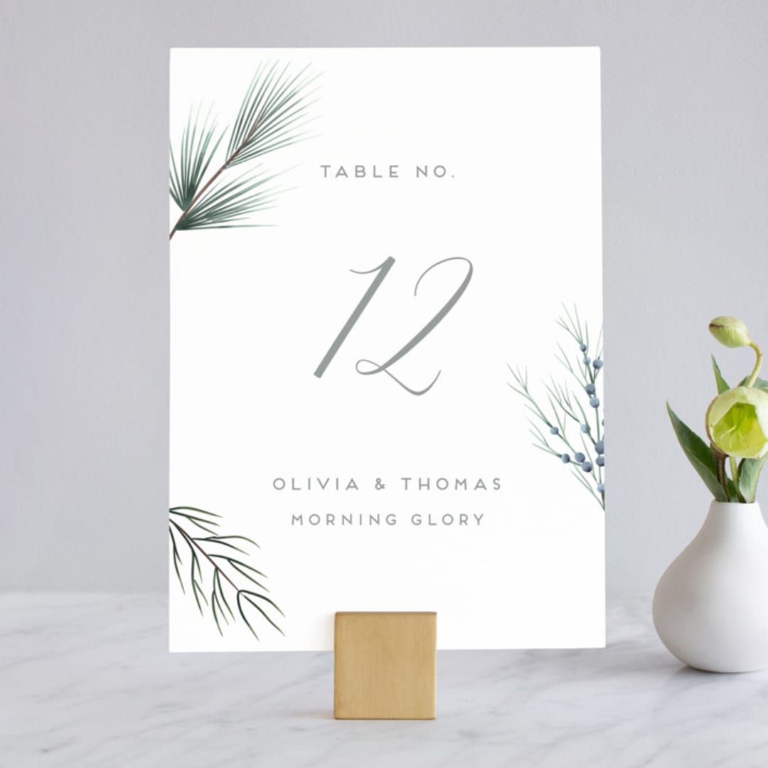"Winterelle" - Table Numbers in Cornflower by Petra Kern - Front