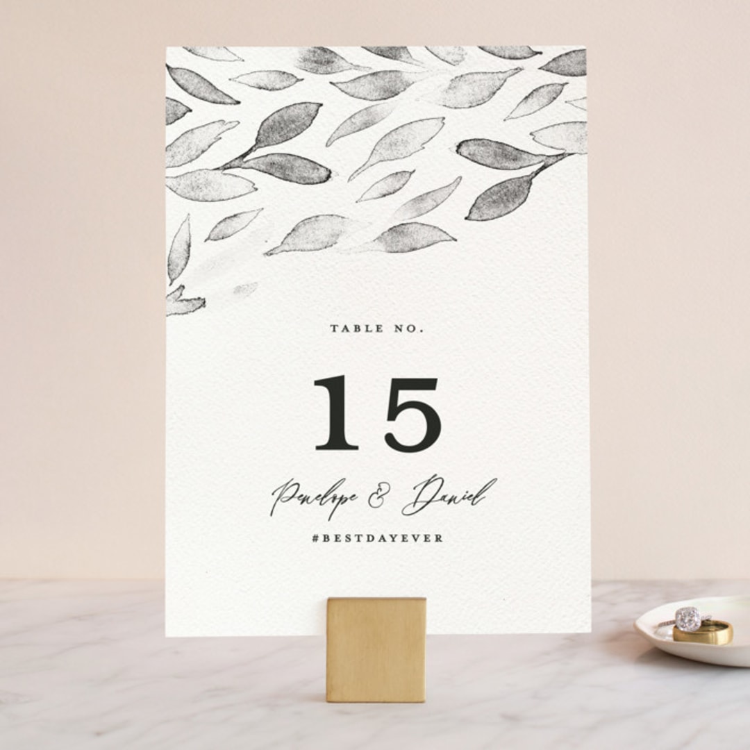 "Inky" - Table Numbers in Ink by Pink House Press - Front