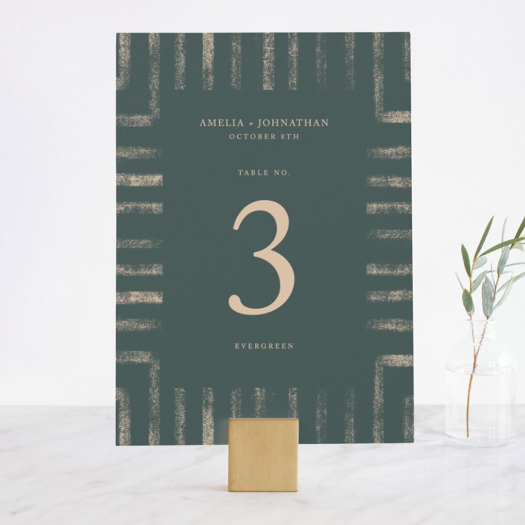 "Simply Modern" - Table Numbers in Jade by Something Noir - Front