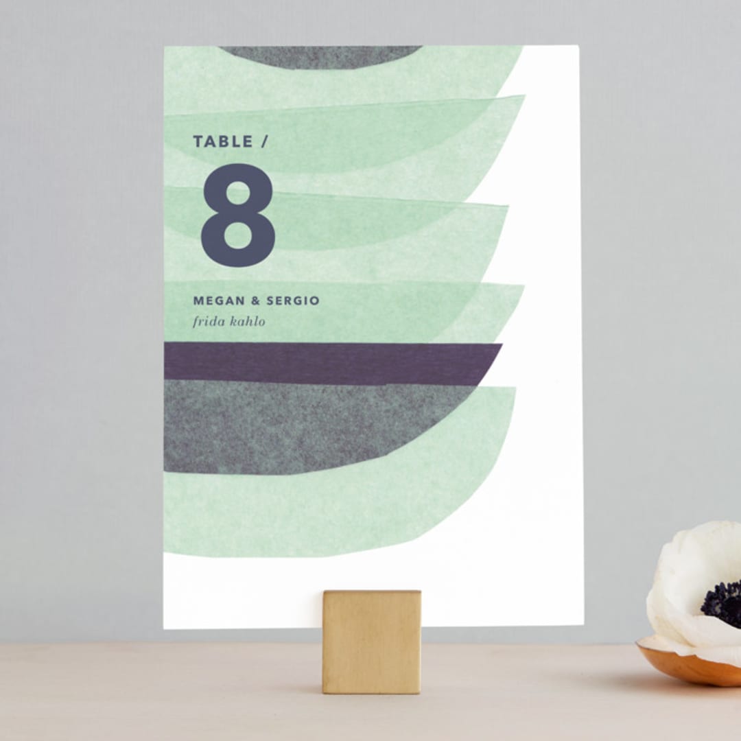 "tissue union" - Table Numbers in Cucumber by Carrie Moradi - Front