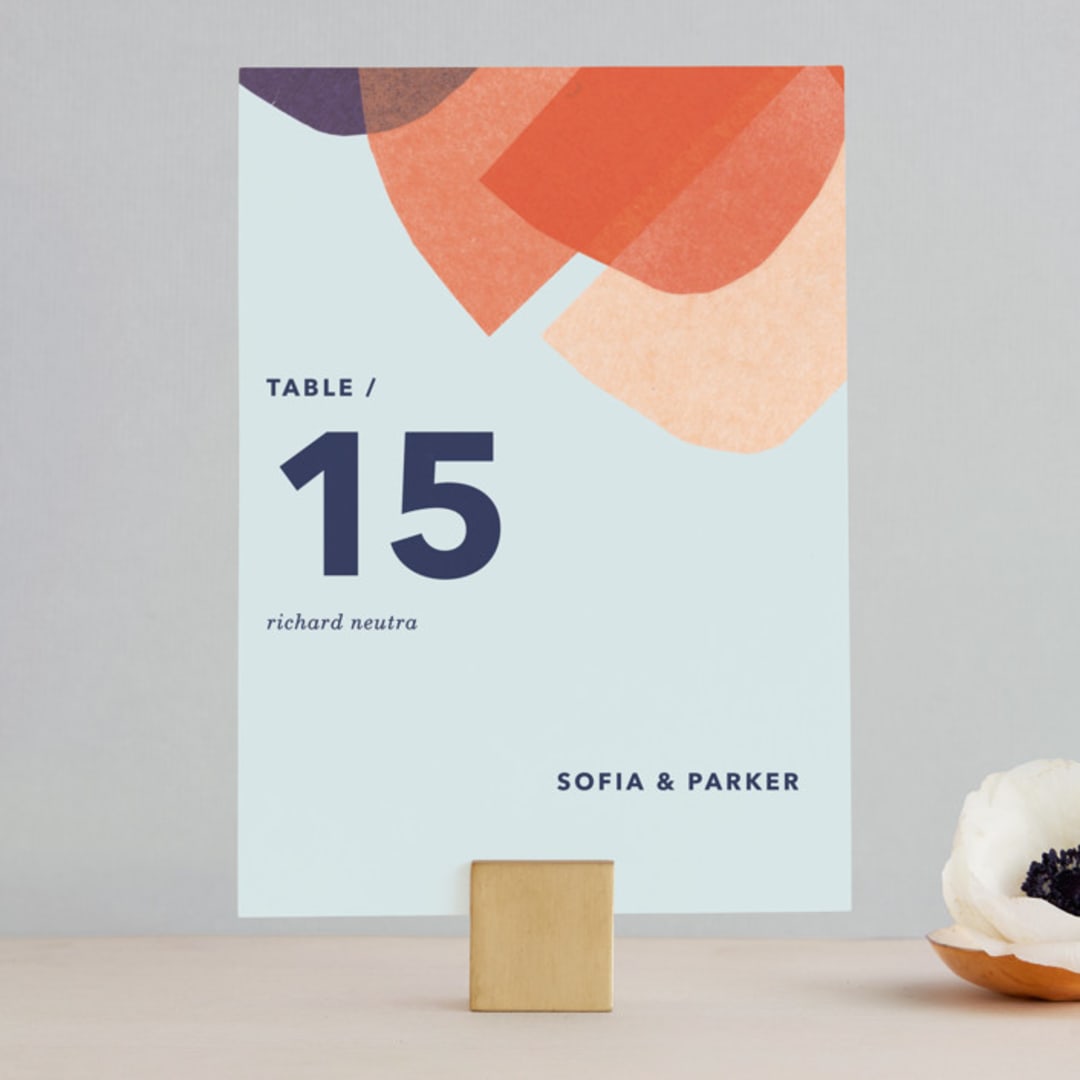 "tissue texture" - Table Numbers in Papaya by Carrie Moradi - Front