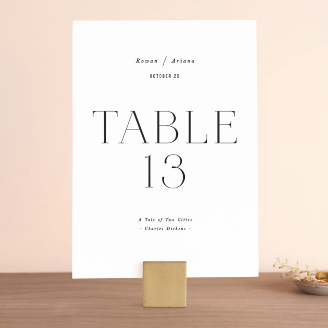 "Namely" - Table Numbers in Pearl by Hooray Creative - Front