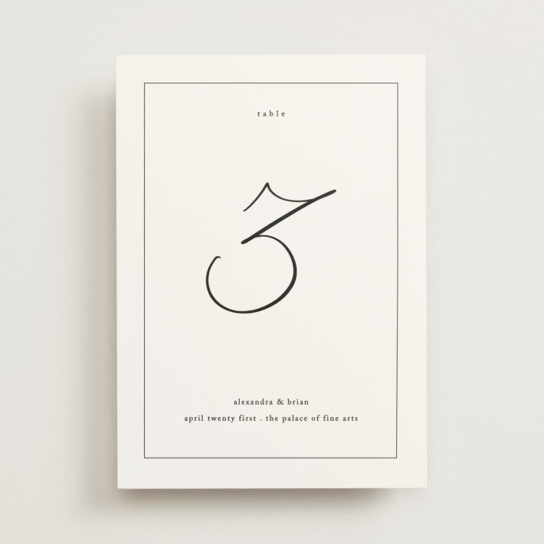 "Love Story" - Table Numbers in Alabaster by Liz Conley - Front