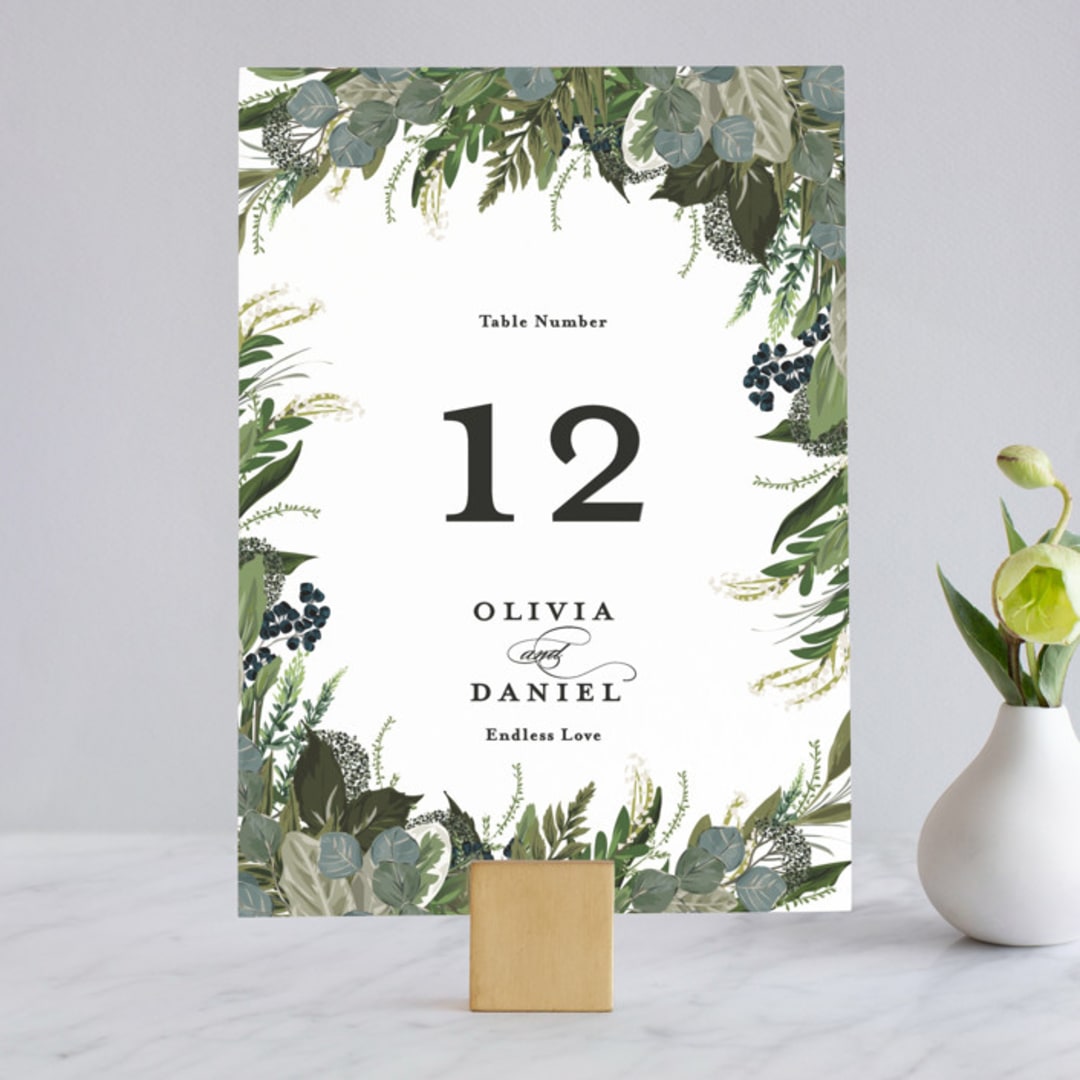 "Side Swept" - Table Numbers in Navy by Susan Moyal - Front