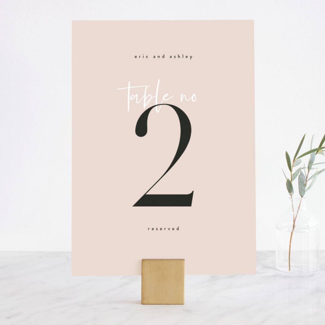 "Loved" - Table Numbers in Champagne by Angela Garrick - Front