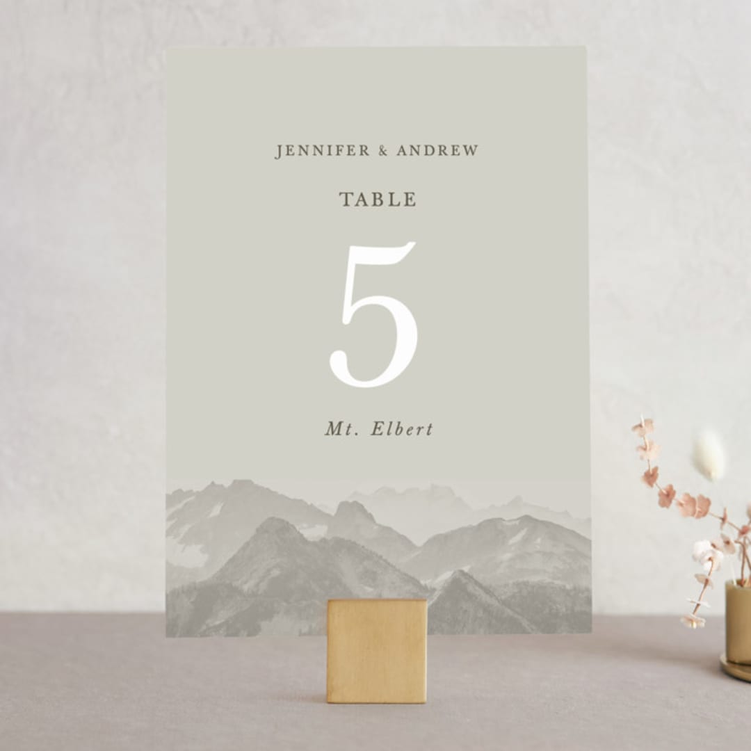 "Modern Mountain" - Table Numbers in Fog by Stephanie Biller - Front