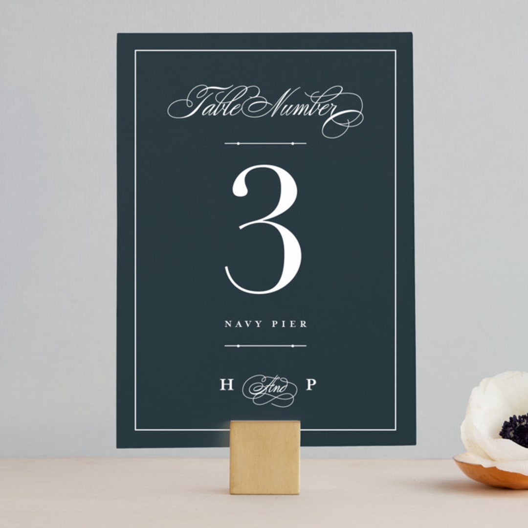 "Traditional" - Table Numbers in Navy by lena barakat - Front