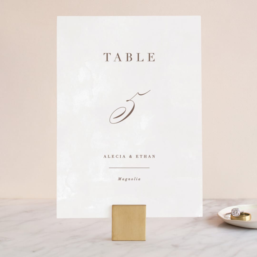 "Sonesta" - Table Numbers in Mineral by Hooray Creative - Front