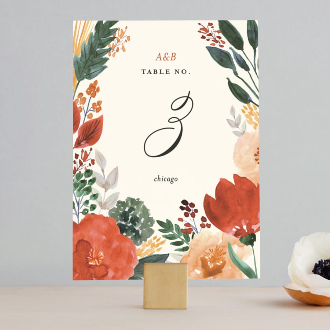 "Flourishing" - Table Numbers in Bloom by Beth Schneider - Front