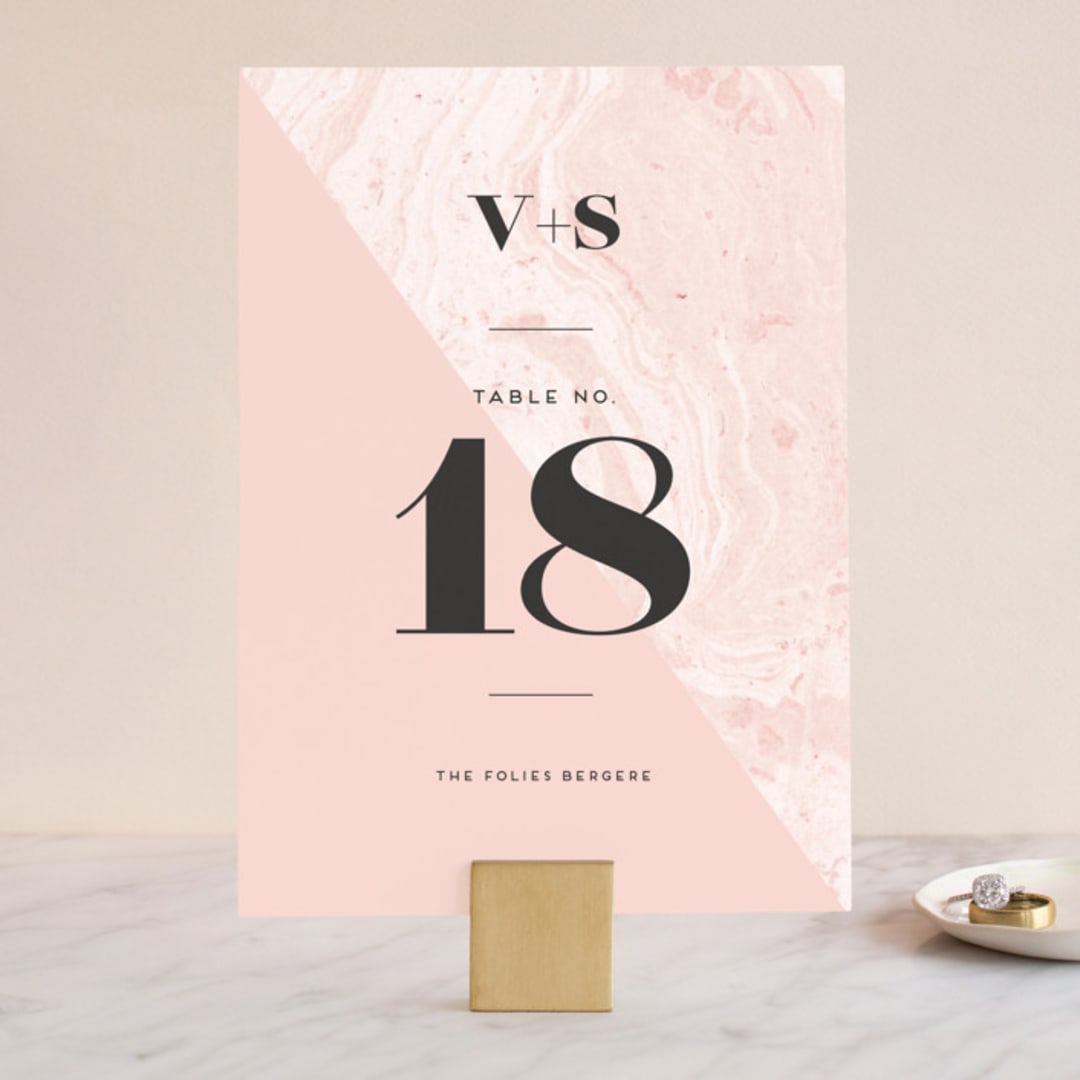 "thespian" - Table Numbers in Coral by silverscreen studio - Front