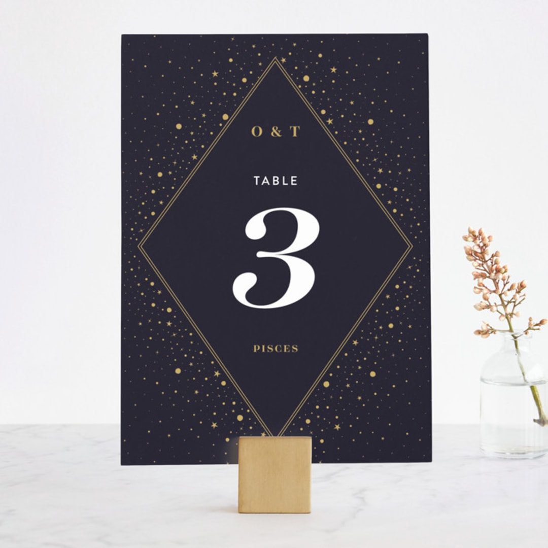 "Magical Day" - Table Numbers in Navy by katrina gem - Front
