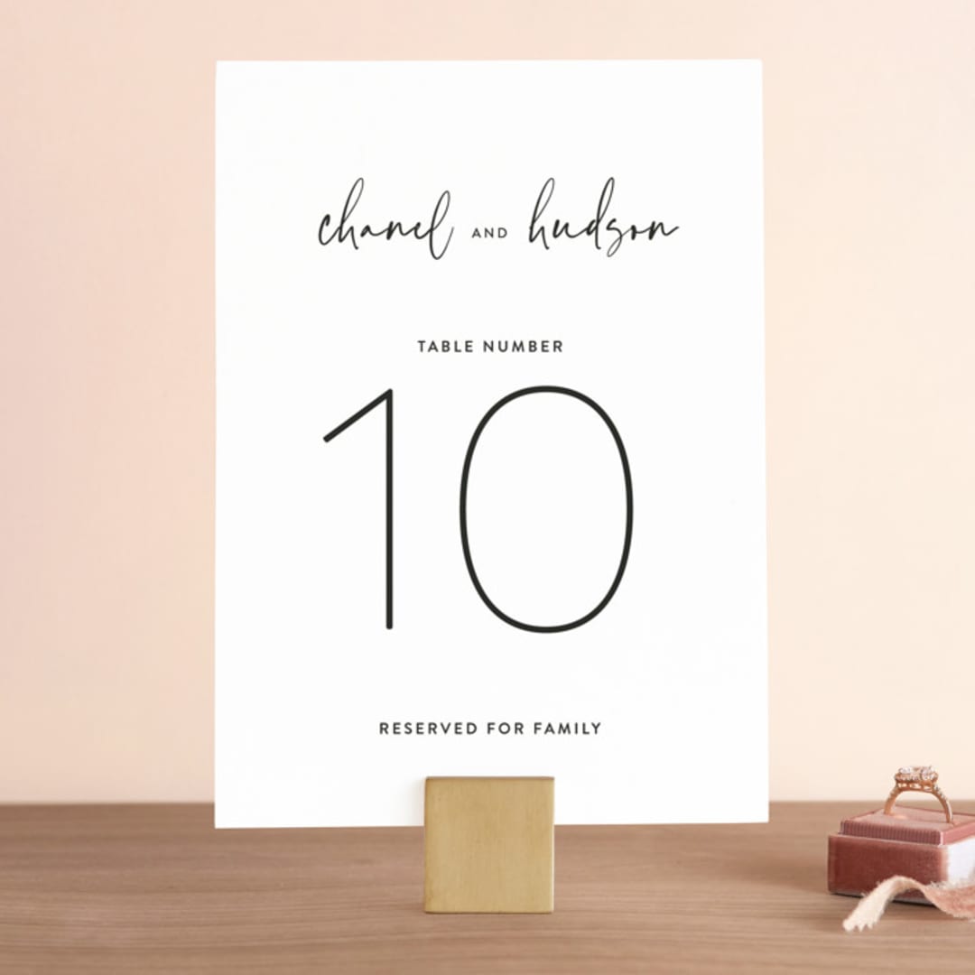 "Madison Ave" - Table Numbers in Linen by Design Lotus - Front