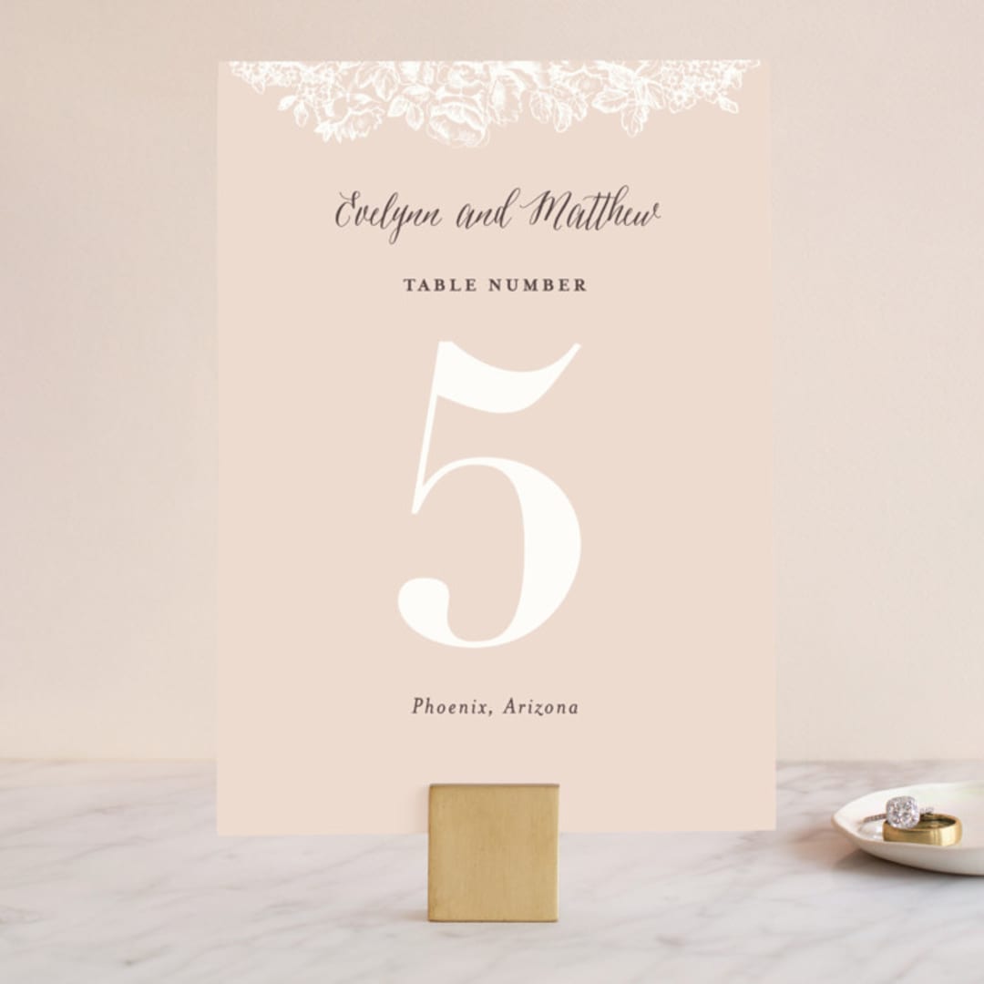 "French Roses" - Table Numbers in Blush by 2birdstone - Front