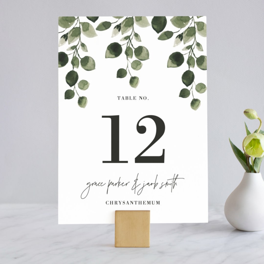"green rush" - Table Numbers in Snow by Anupama - Front