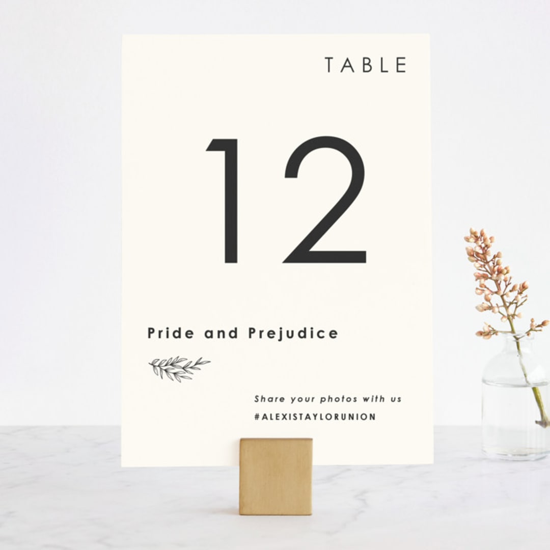 "Modern Bliss" - Table Numbers in Cream by Elly - Front