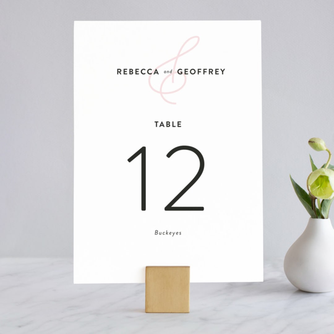 "AND" - Table Numbers in Carnation by Kim Dietrich Elam - Front