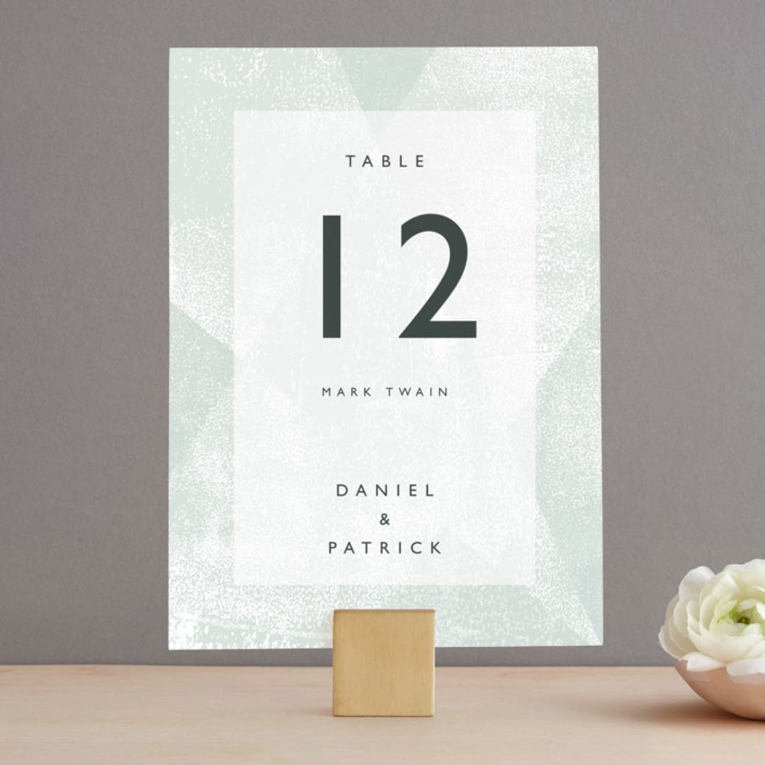 "Elegantly Minimal" - Table Numbers in Seafoam by itsjensworld - Front