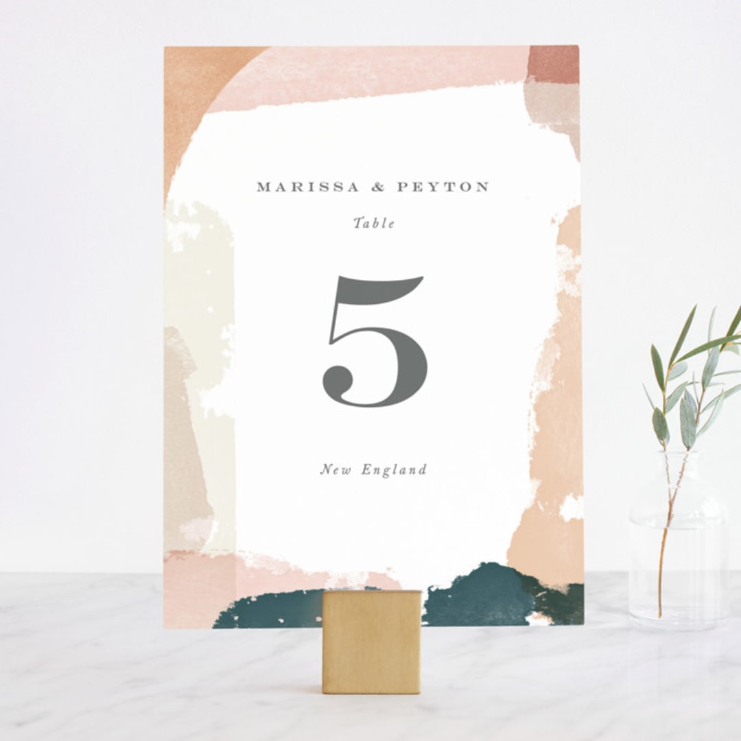 "Overlapping" - Table Numbers in Blush by Jennifer Wick - Front