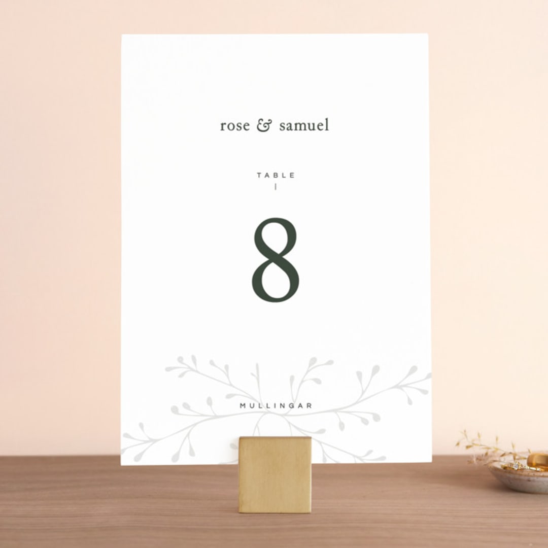 "A Dash of Delight" - Table Numbers in Pine Needle by Bramble Studio - Front