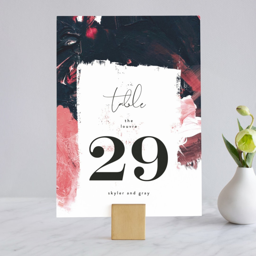 "living coral" - Table Numbers in Coral by Phrosné Barwood - Front
