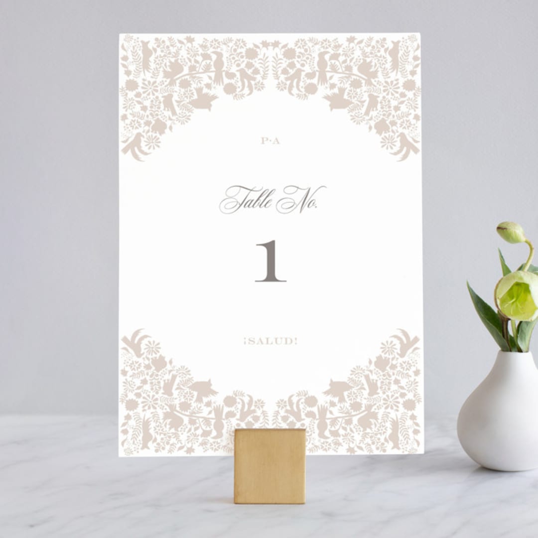 "Hacienda" - Table Numbers in Stone by Lagniappe Paper - Front